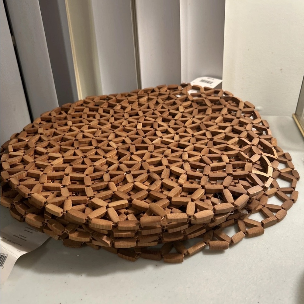 NWT Wooden 100% Bamboo Fiber Woven Placemats from J.C. Penney’s Home Collection